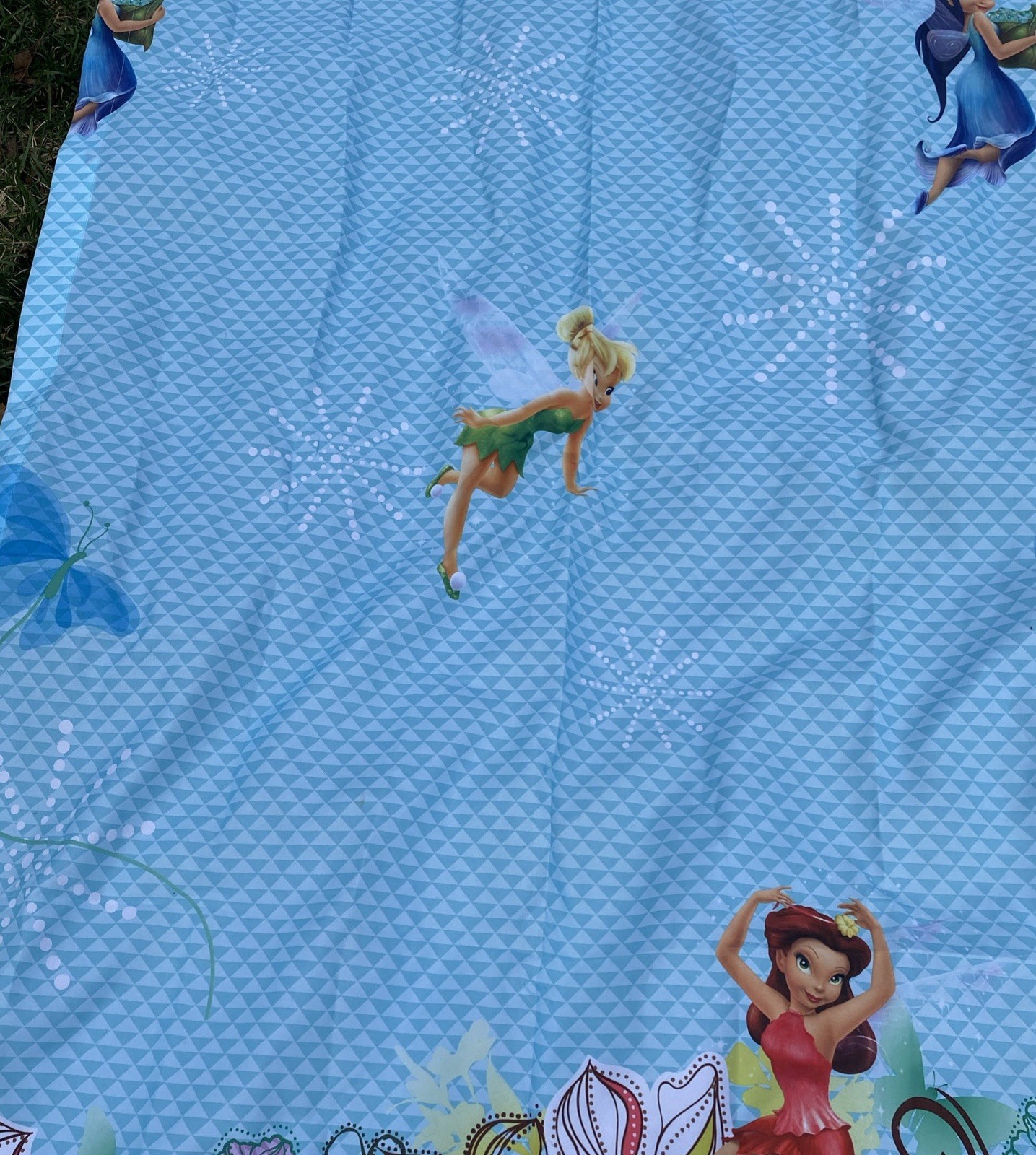 Disney Fairies Decorative Curtain 50″ X 17″ TINK Tinkerbell Fairies 2-64×41 EUC
