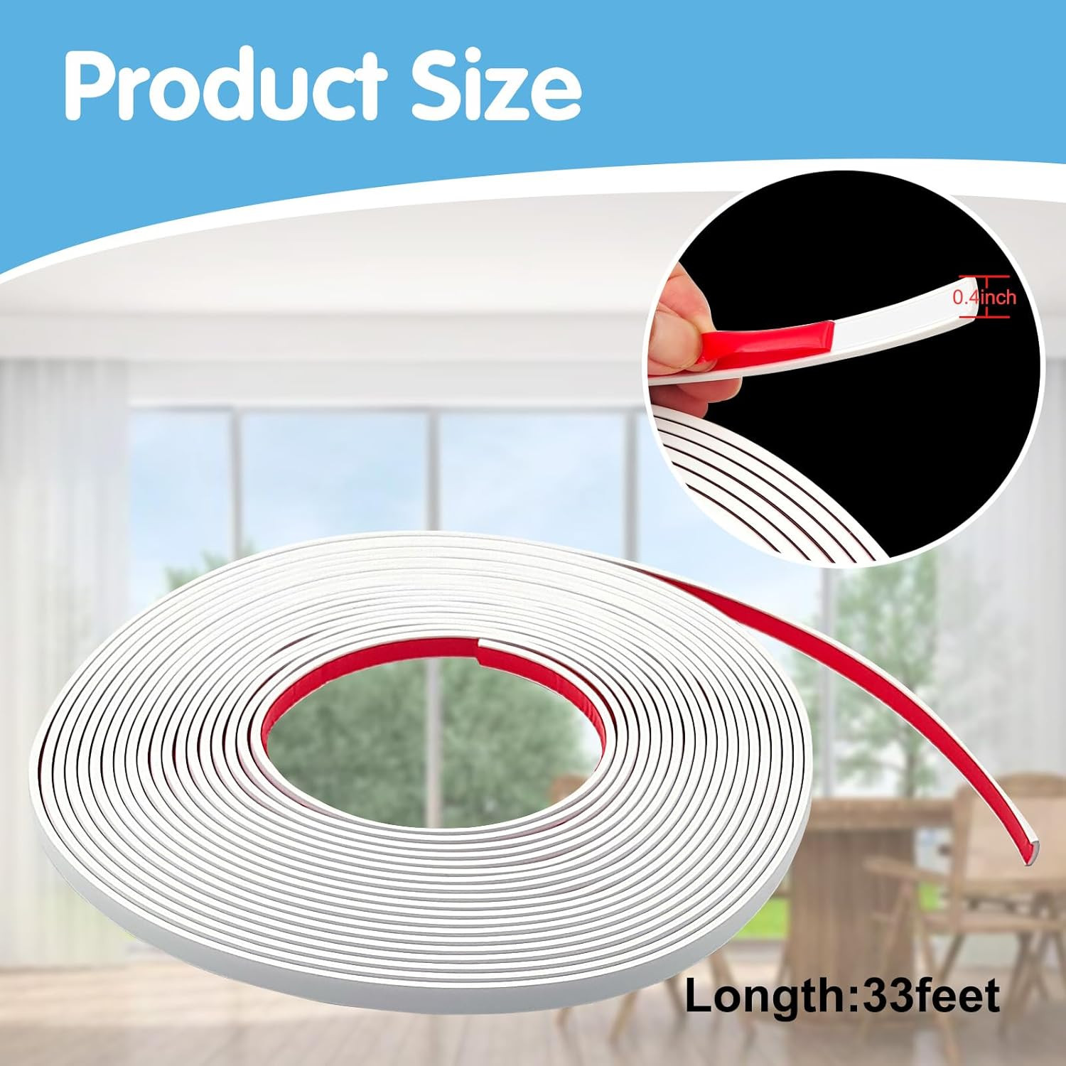 33 Ft Window Grille Inserts, Window Grid Kit, TPE Self-Adhesive Peel and Stick T