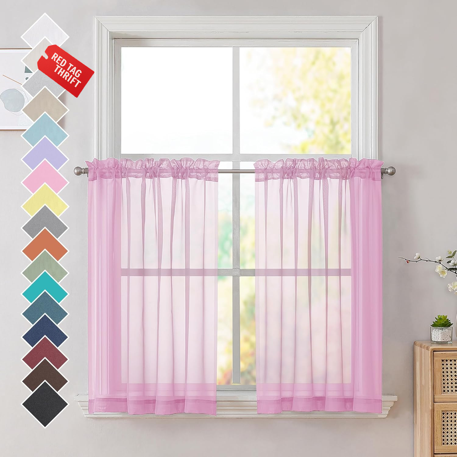 Turquoise Sheer Curtains 2 Panel Sets 84″ Inch Length