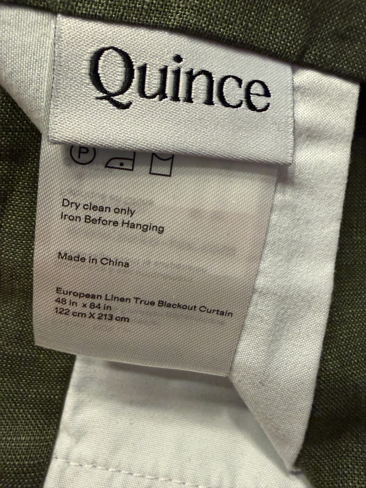 TITLE Quince European Linen True Blackout Curtain Panel Hunter Green 48×84 Rod