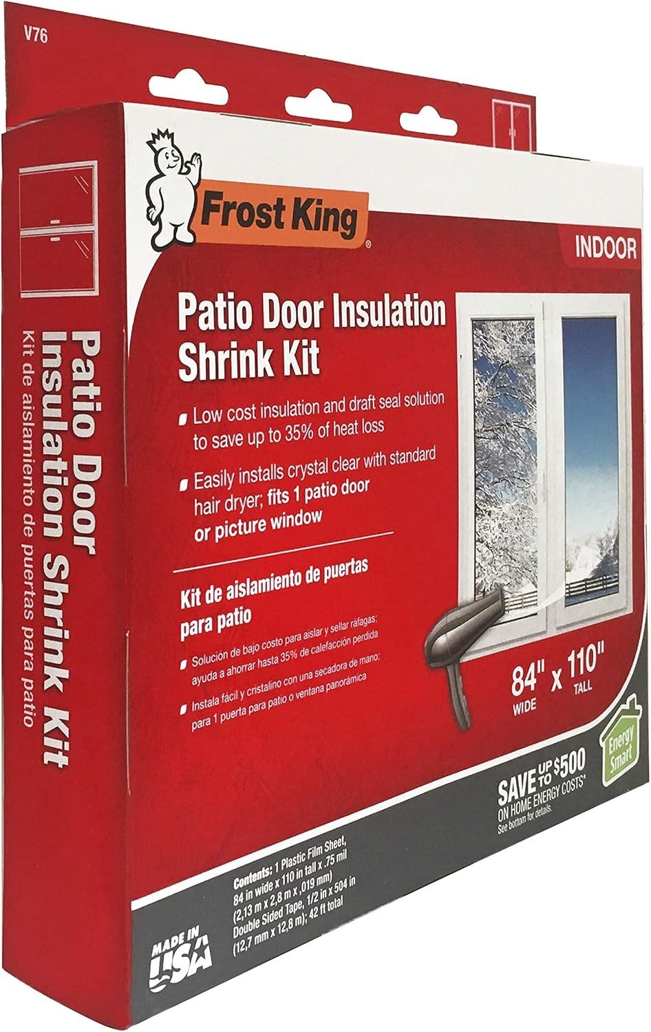 Frost King V76H Clear Shrink Window Kit 84″ x 110″ – Easy & Efficient Insulation