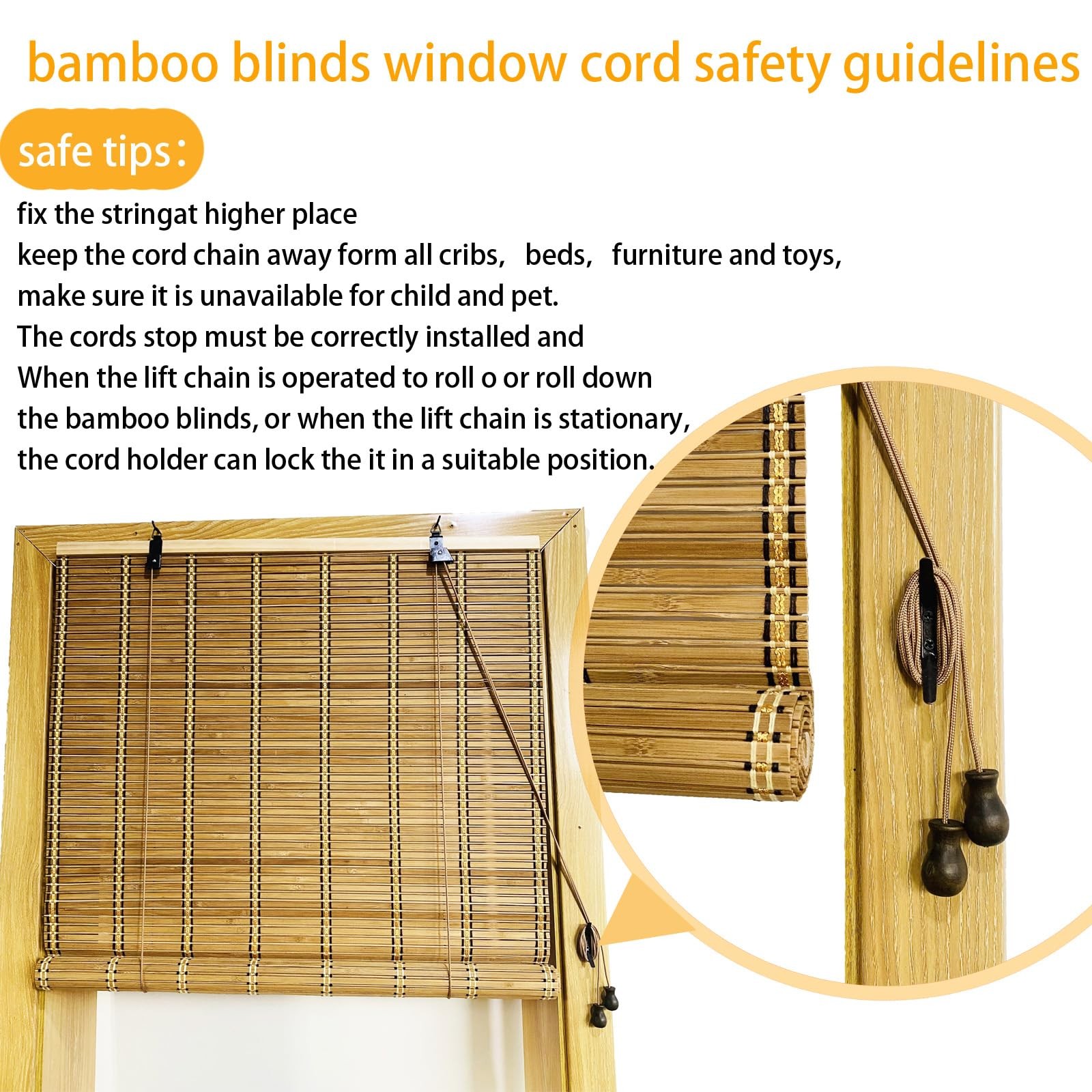 XIUXIU Bamboo Roller Shades Roman Shades for Window Roll Up Blinds for Home Ligh