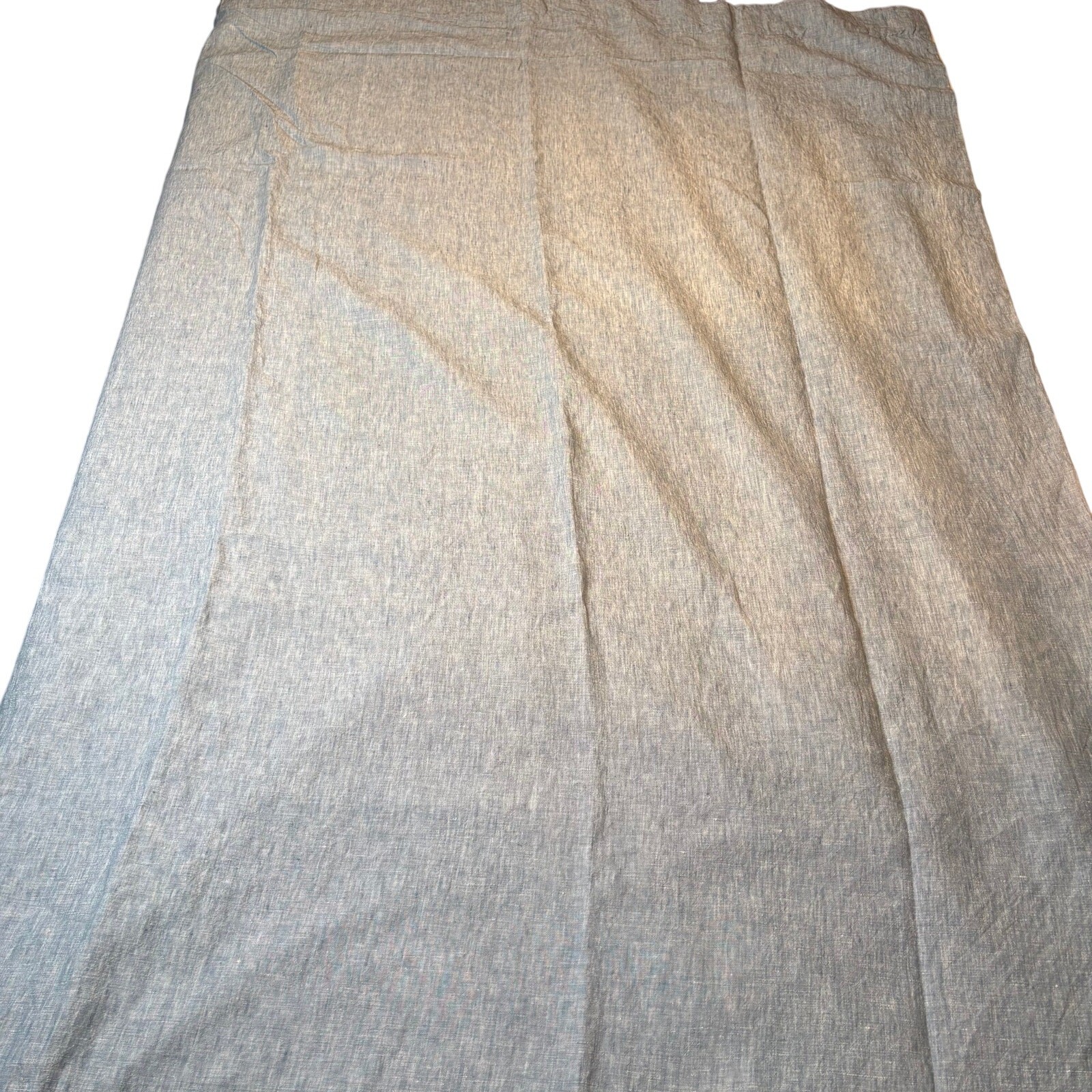 Pottery Barn Linen Curtain Panels Blue Chambray 50”x84”