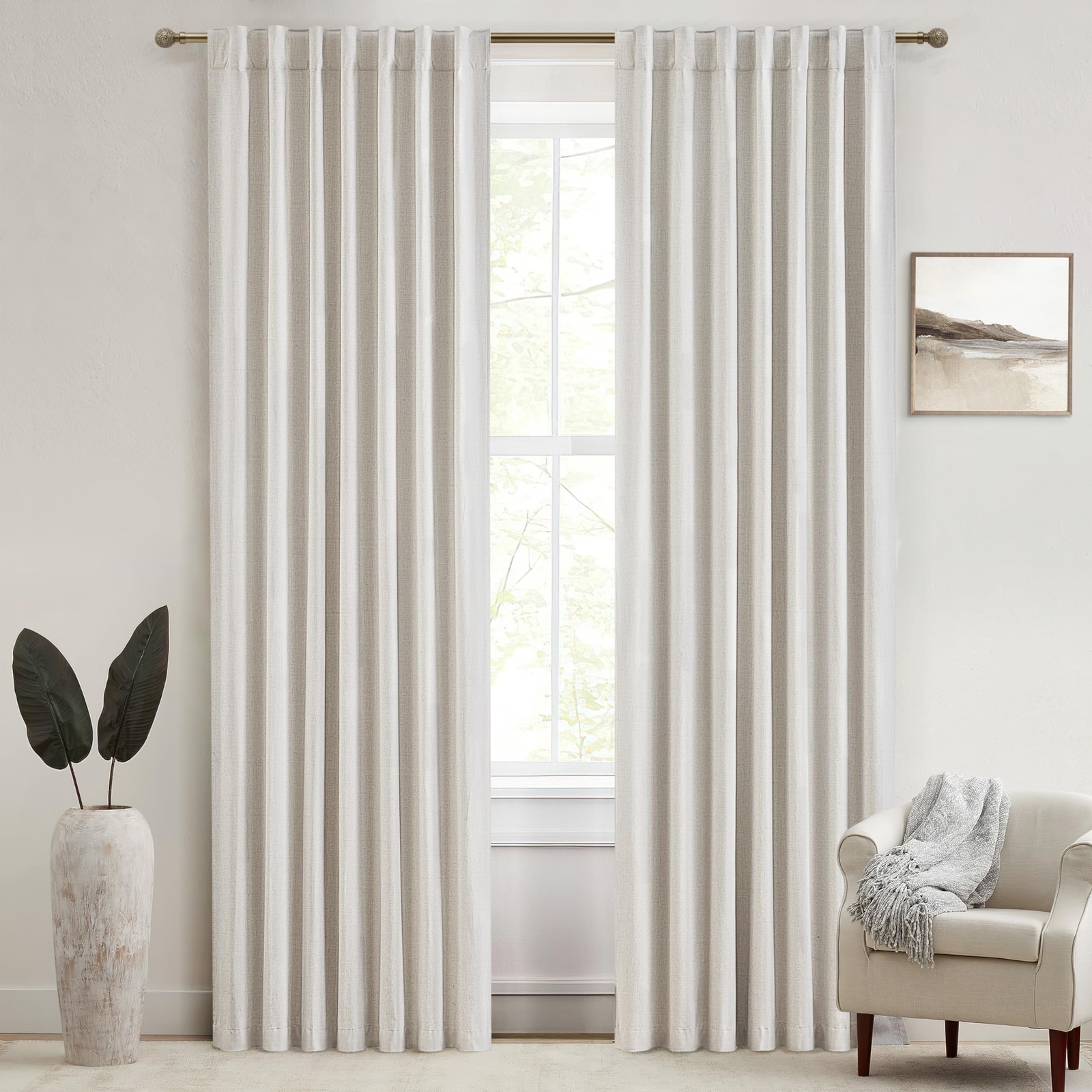 100 Percent Blackout Sliding Glass Door Curtains 120 Inches Long 2 Panels, 10…