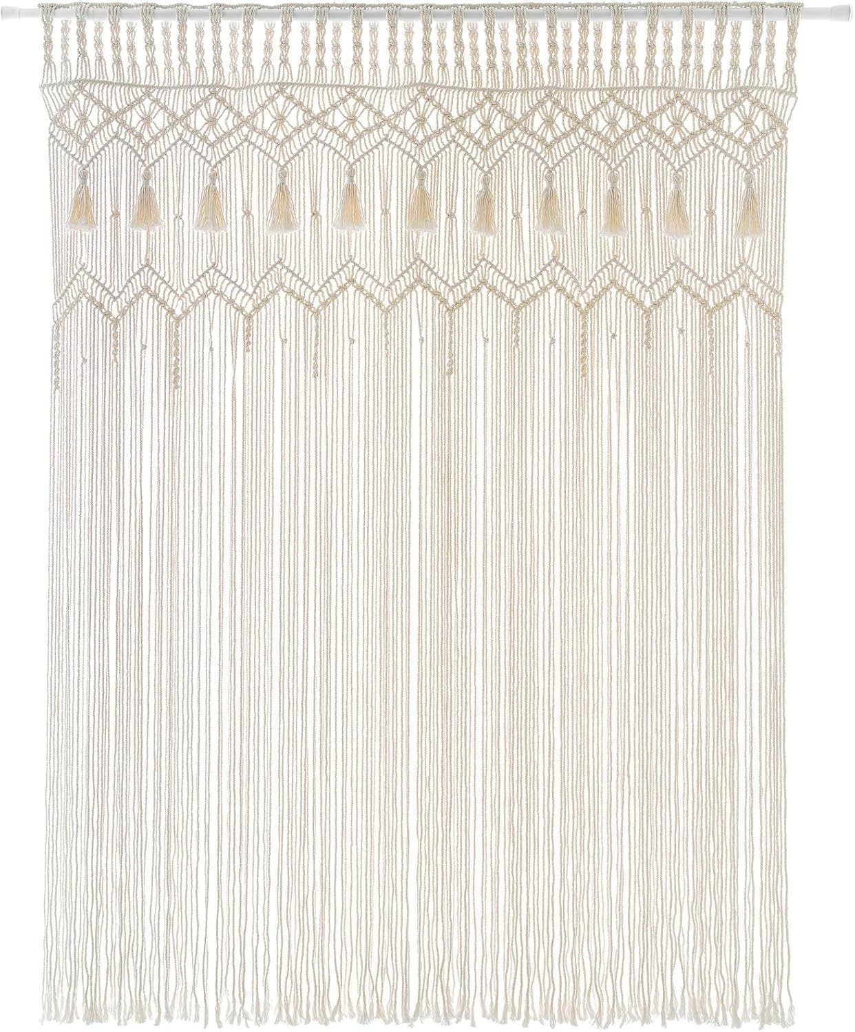 Versatile Macrame Wall Hanging – 51”W x 70”L for Window and Doorway Decor