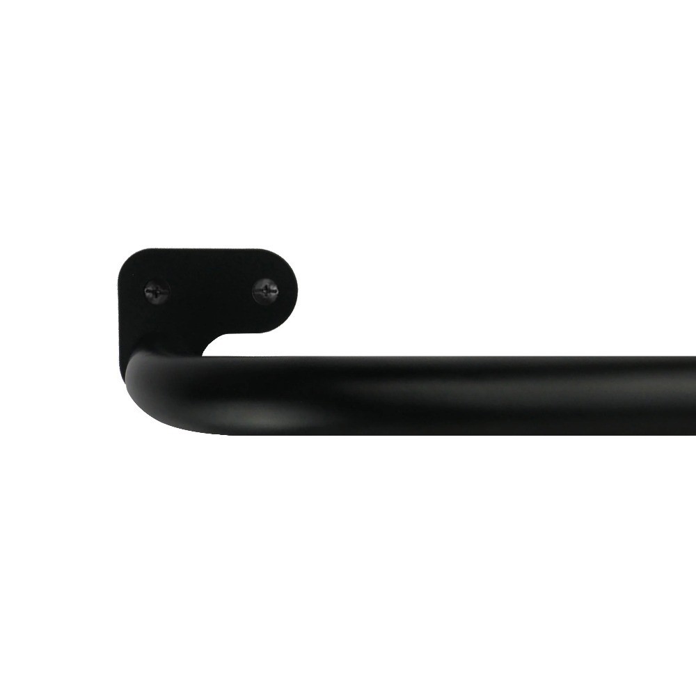 Matte Black Wrap Around Room Darkening Curtain Rod 3/4 Inch Diameter Adjustable