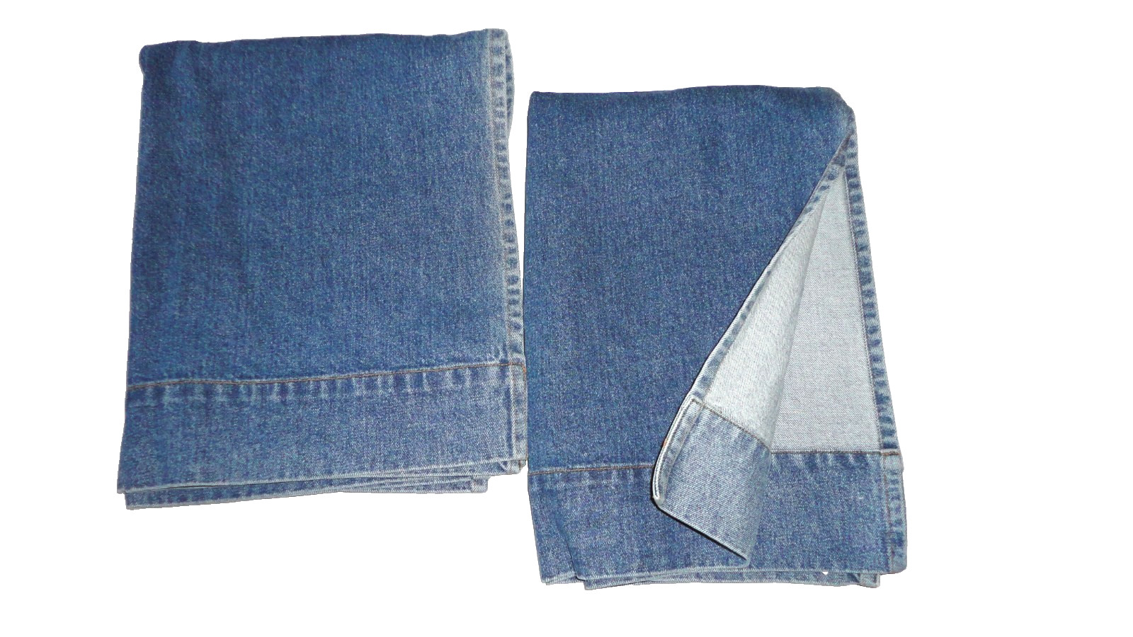 POTTERY BARN KIDS WASHED DENIM BLUE (2) CURTAINS PANELS 44 X 62