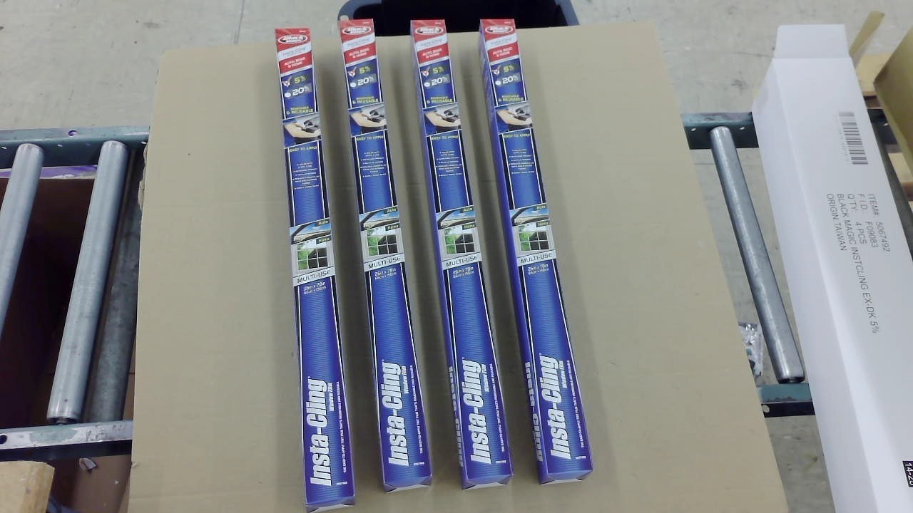 Lot of 4 Black Magic® Insta-Cling® 5% VLT Tinted Window Film Tint, Reusable