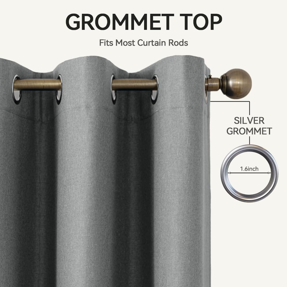 Flame-Retardant NFPA 701 Standard Curtain 96-Inch Single Panel 100% Blackout Cur