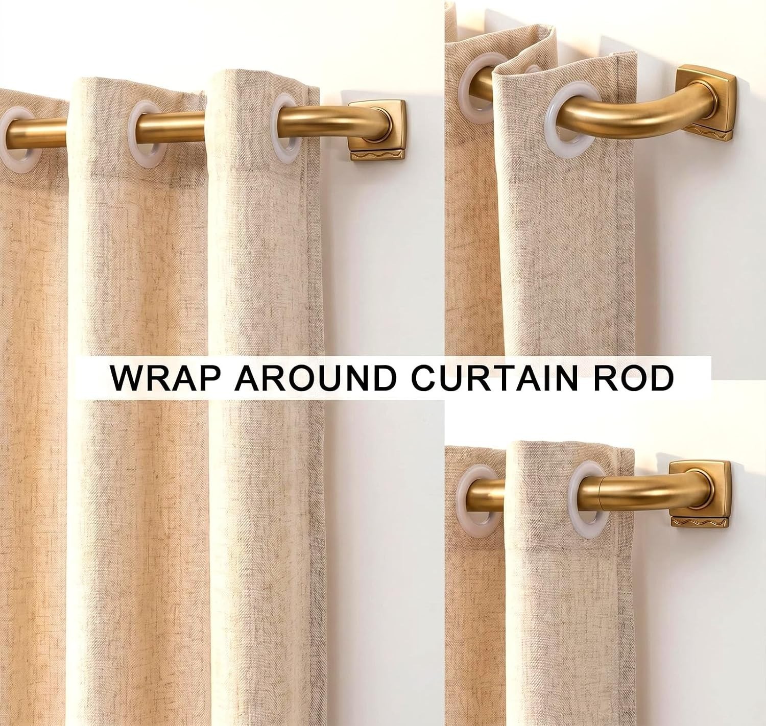 Versatile 30-90 Inch Gold Adjustable Curtain Rod: Durable Metal Drapery Solution
