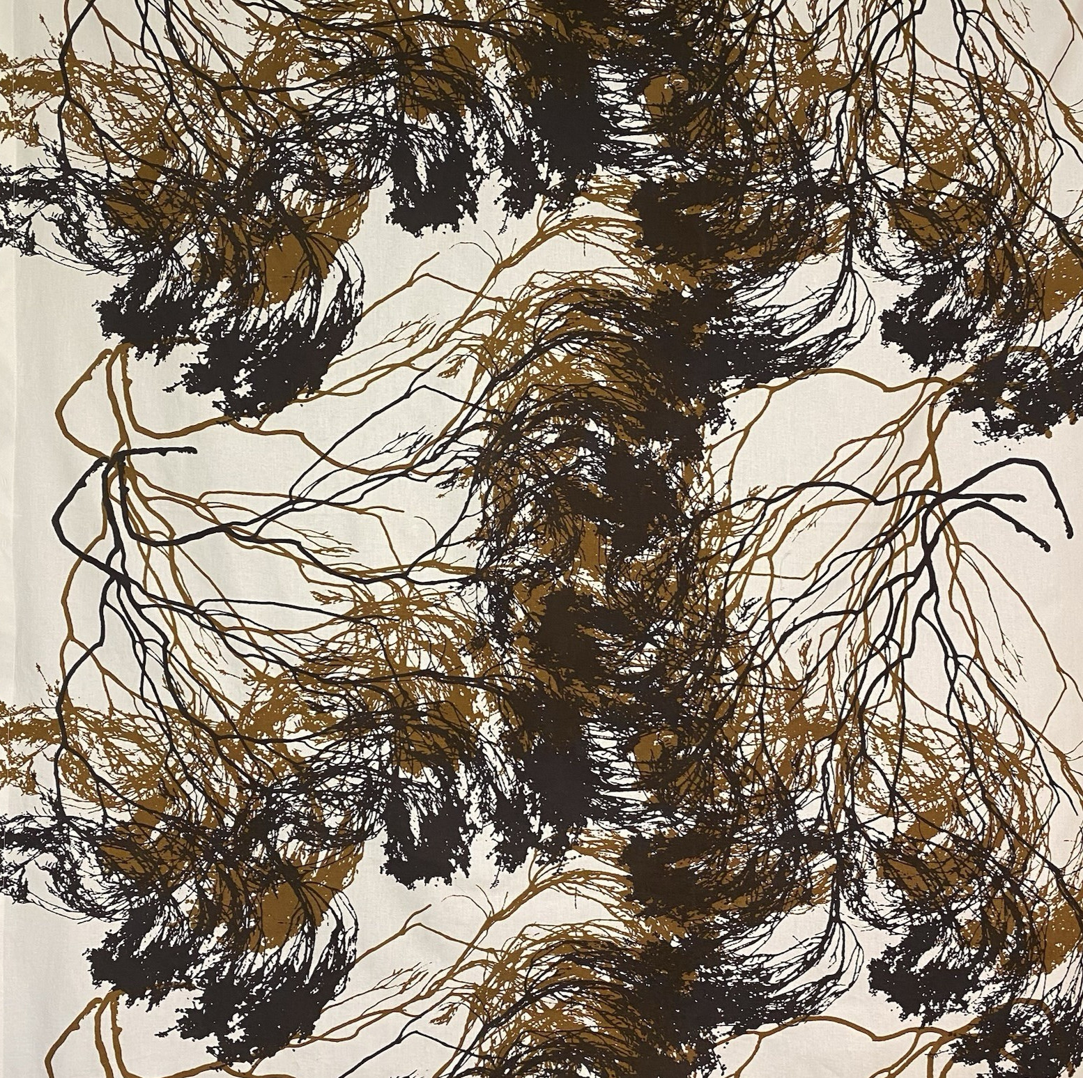 Marimekko Humiseva Curtain white/brown 127cm x 143cm Abstract Cotton
