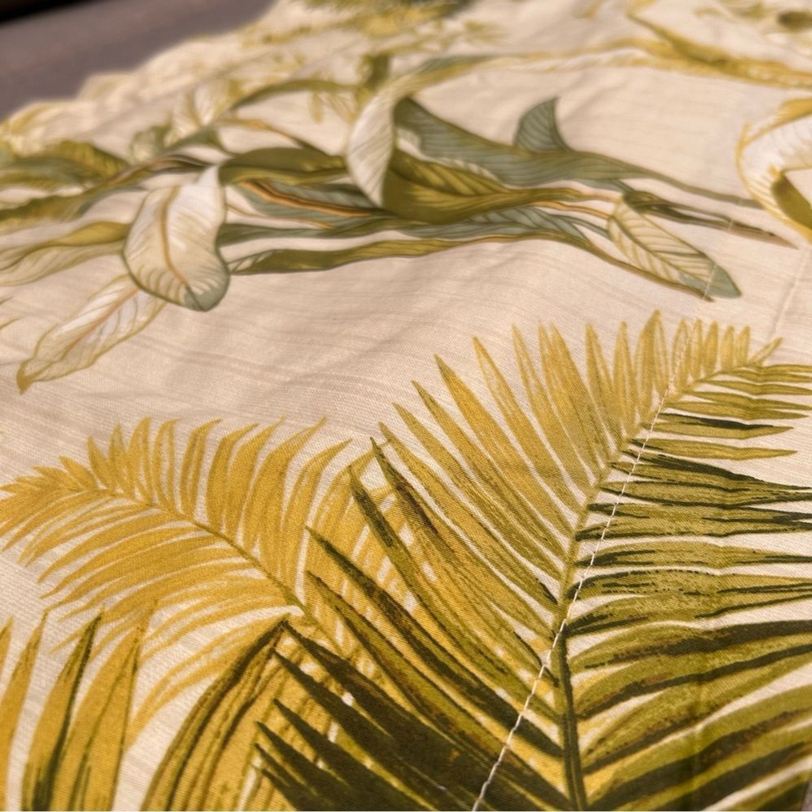 TOMMY BAHAMA Island Botanical Window Lined Valance Tropical Leaves#0901258B