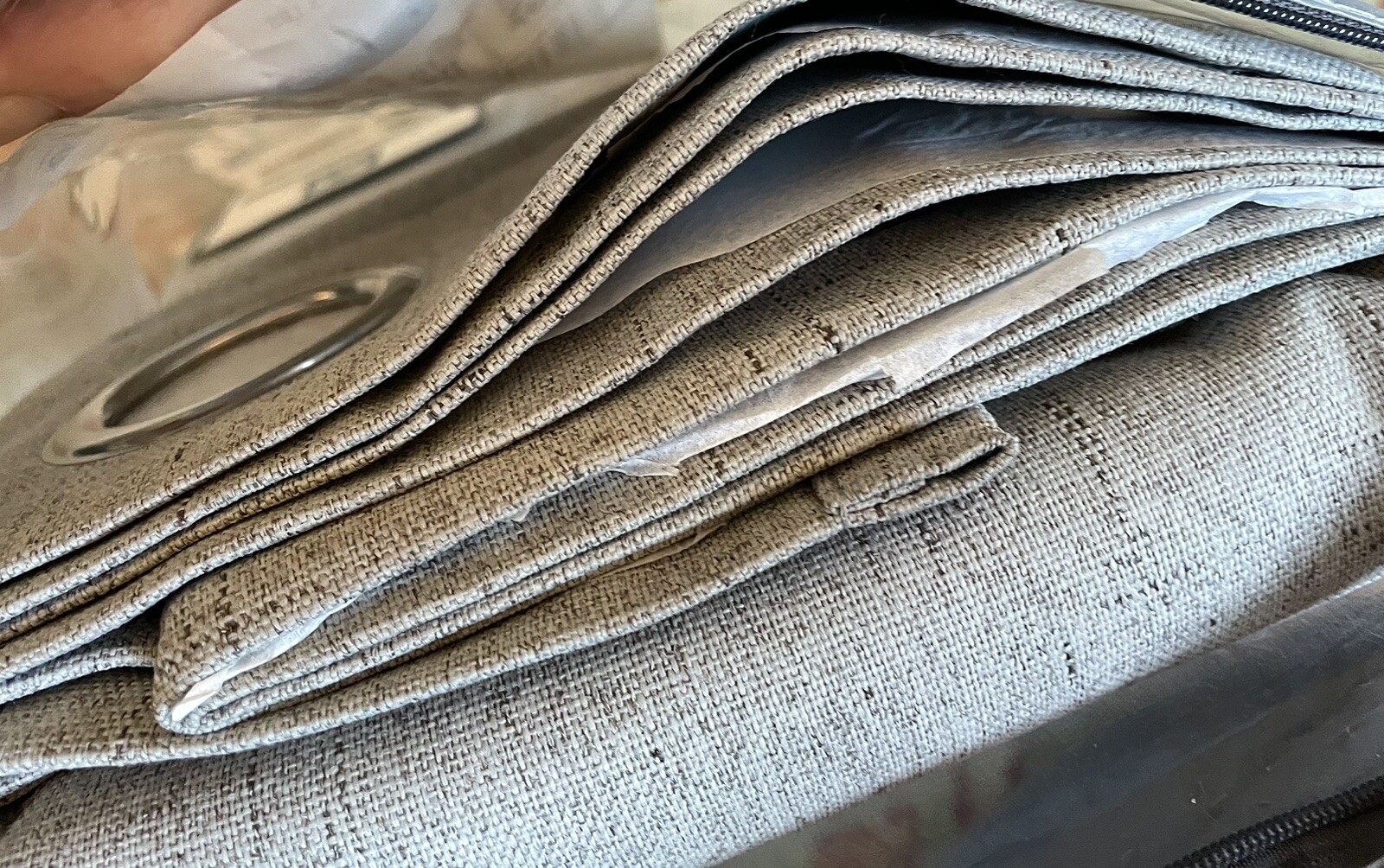 H. Versailtex Curtain Panels 100×84” (50×84” Each) Dove Gray Linen Grommets NIP