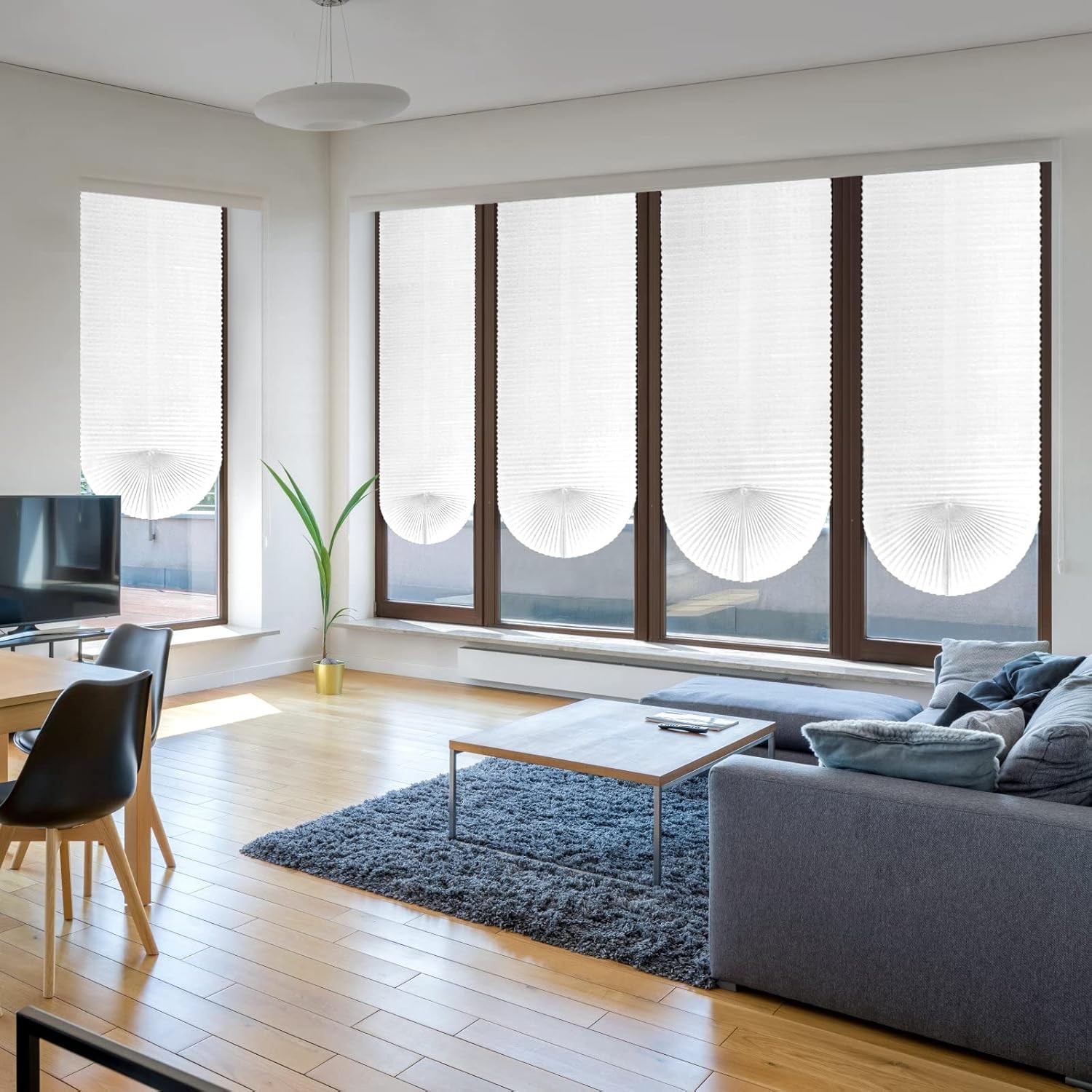 Cordless Pleated Window Shades Temporary Light Filtering Blinds 36×72 White