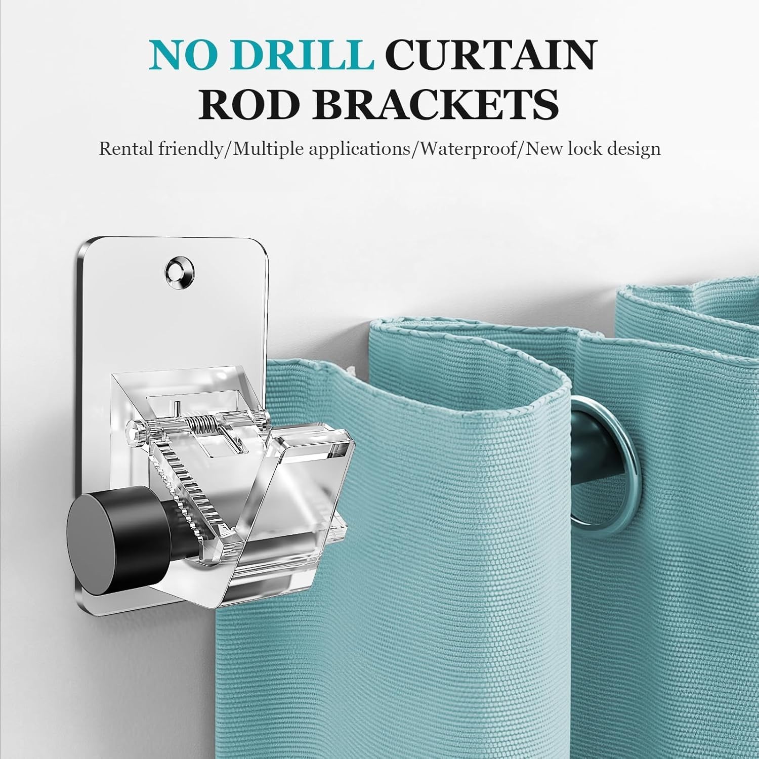 Heavy Duty No Drill Rod Hooks – Holders for Bathroom Bedroom