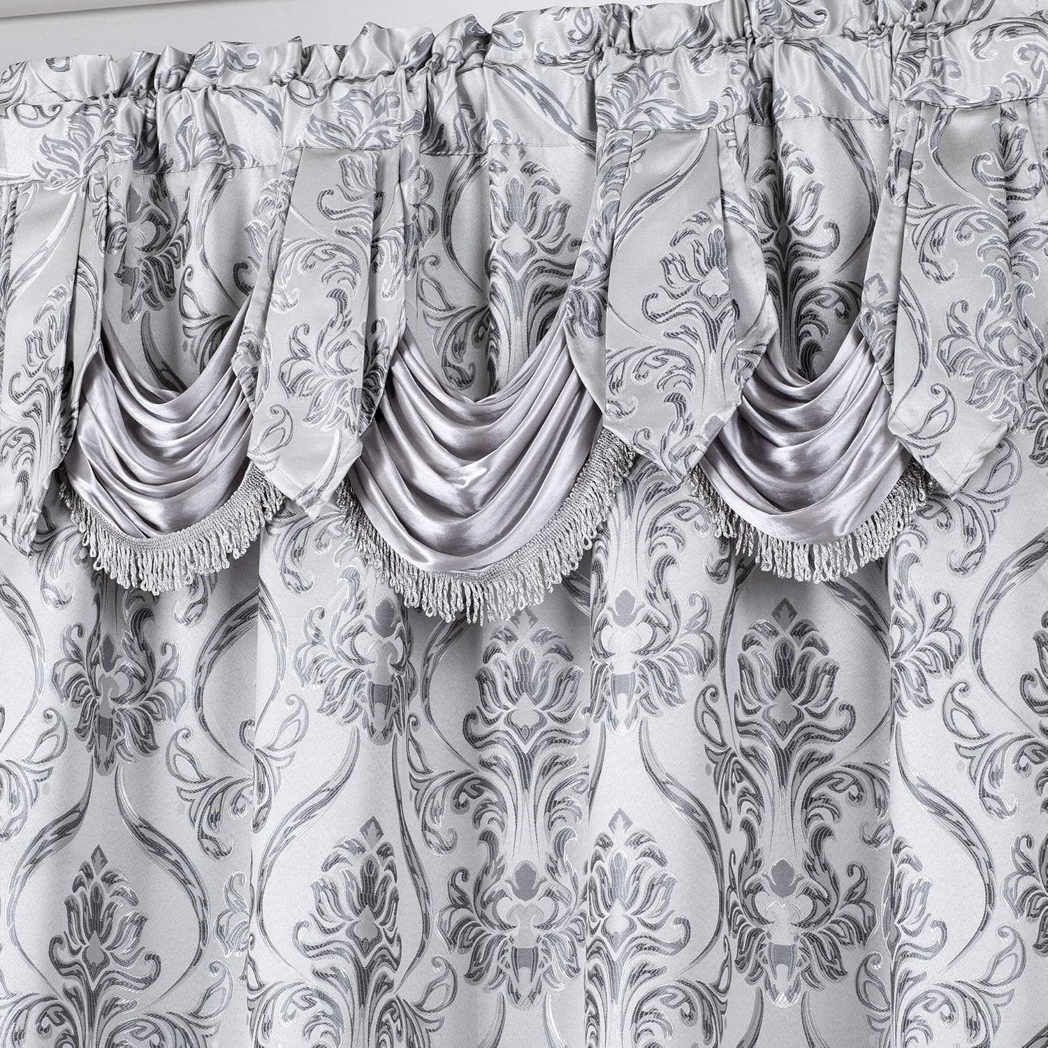 New 4 Piece Drape Set with Attached Valance and Sheer