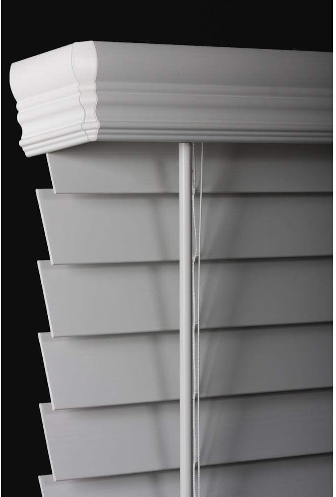 Home Decorators White 2 in. Cordless Premium Faux Wood Blind 33.5″ W X 54″ L