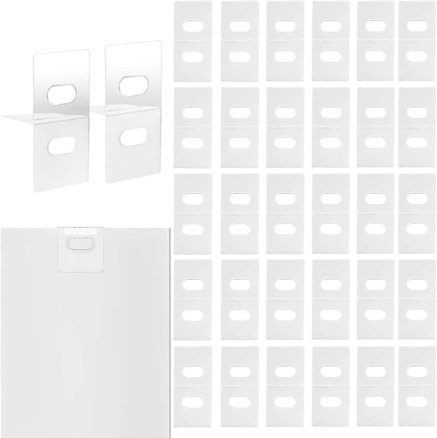 60PCS Clear Vertical Blind Repair Tabs 30 Sets Blind Fixer Kit PVC Snap-In