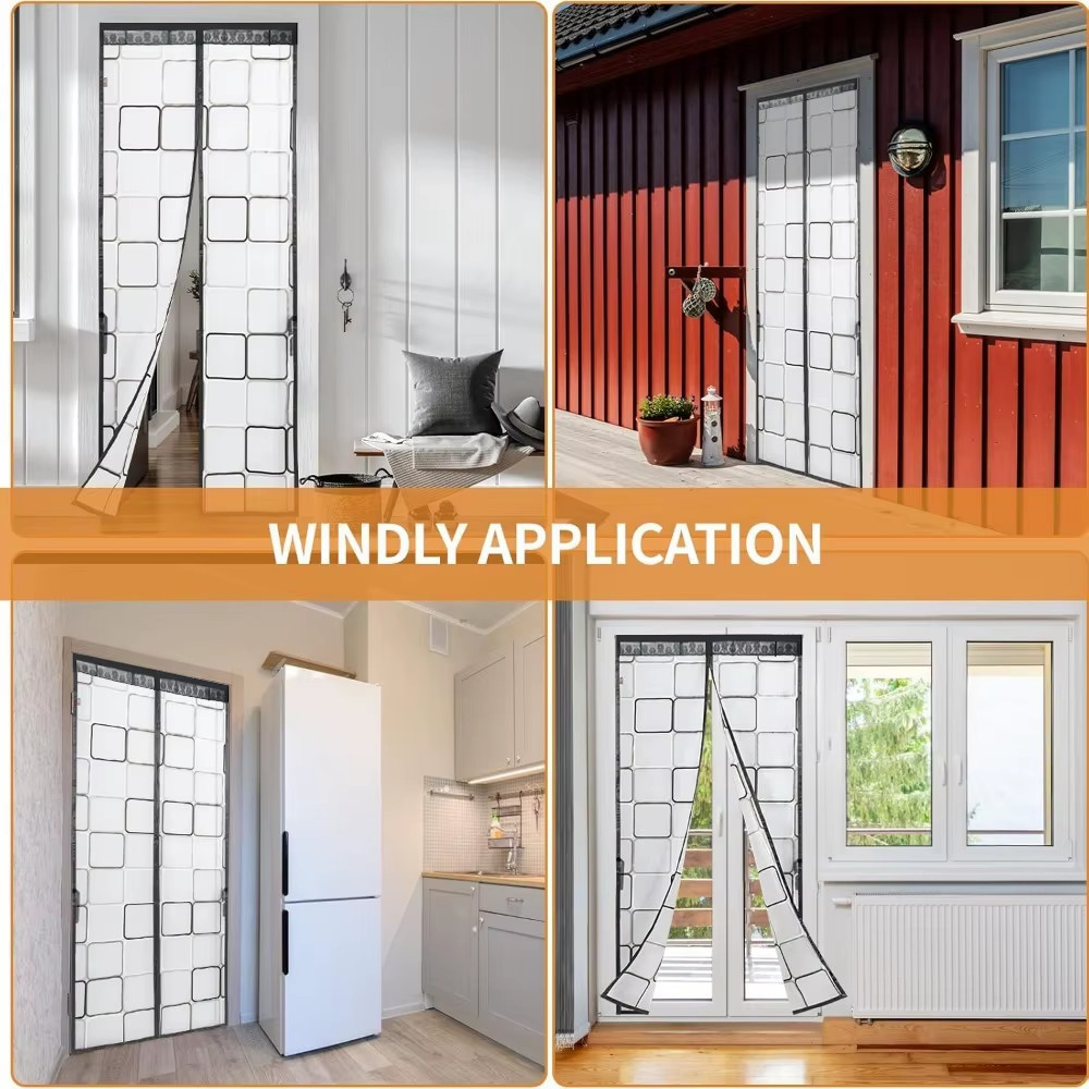 Magnetic Thermal Insulation Door Curtain Warm for Winter Door Wind & Cold