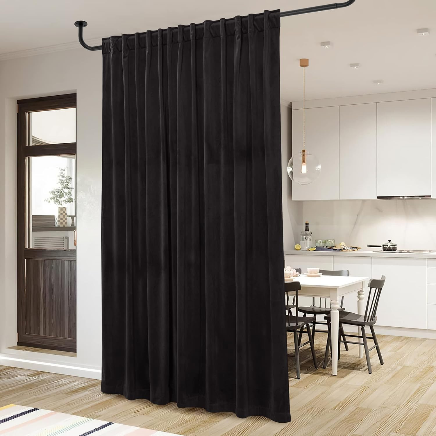 StangH Black Backdrop Curtains 96 inches Long – Thermal Insulated Velvet Drapes