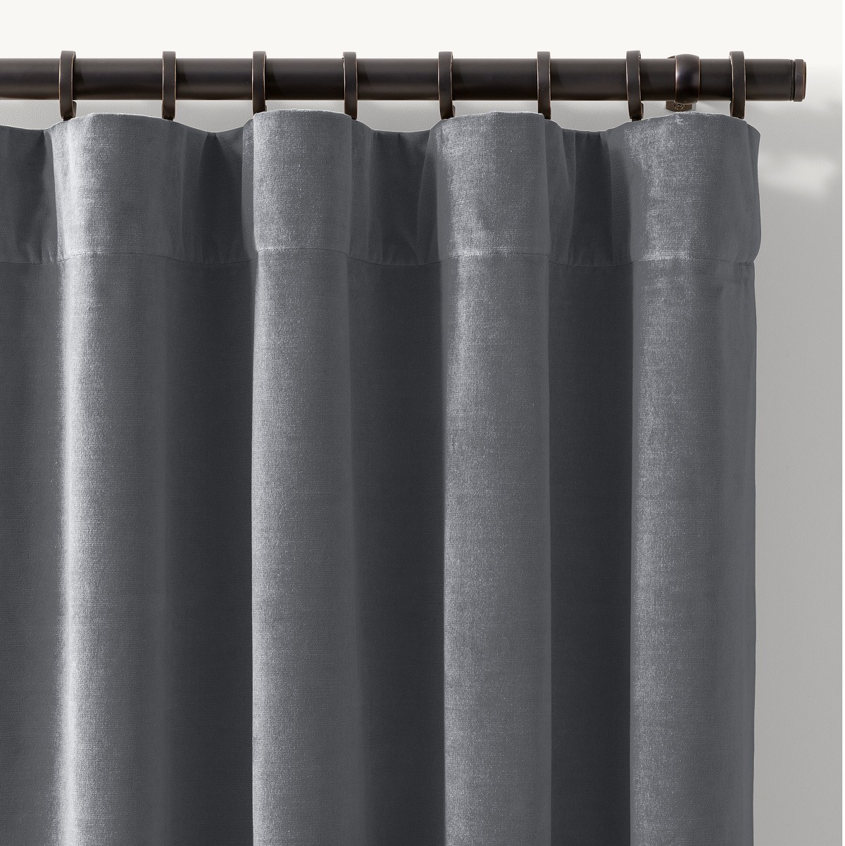 Restoration Hardware Cotton Velvet Drapery RP 50″ x96″ Carbon