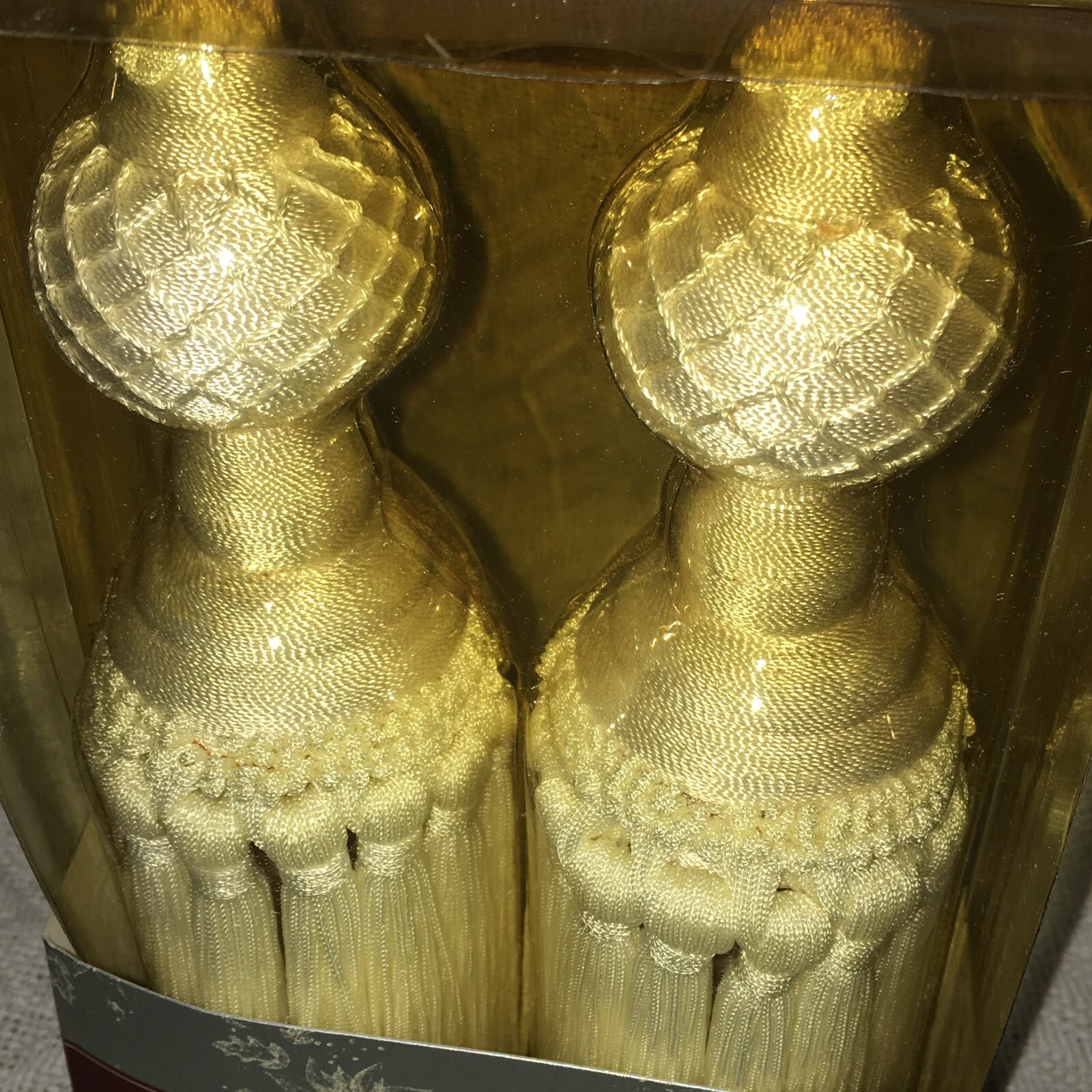 NEW IN BOX IVORY TASSELS BY “SILVER GLAMOUR “ SET OF TWO