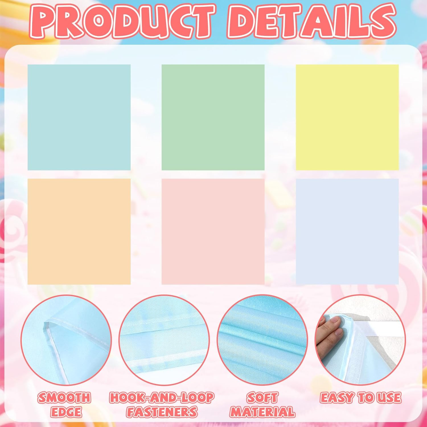 6PCS Classroom Cabinet Curtain for Shelves Back to School Curtain 24.6 X 24 Inch
