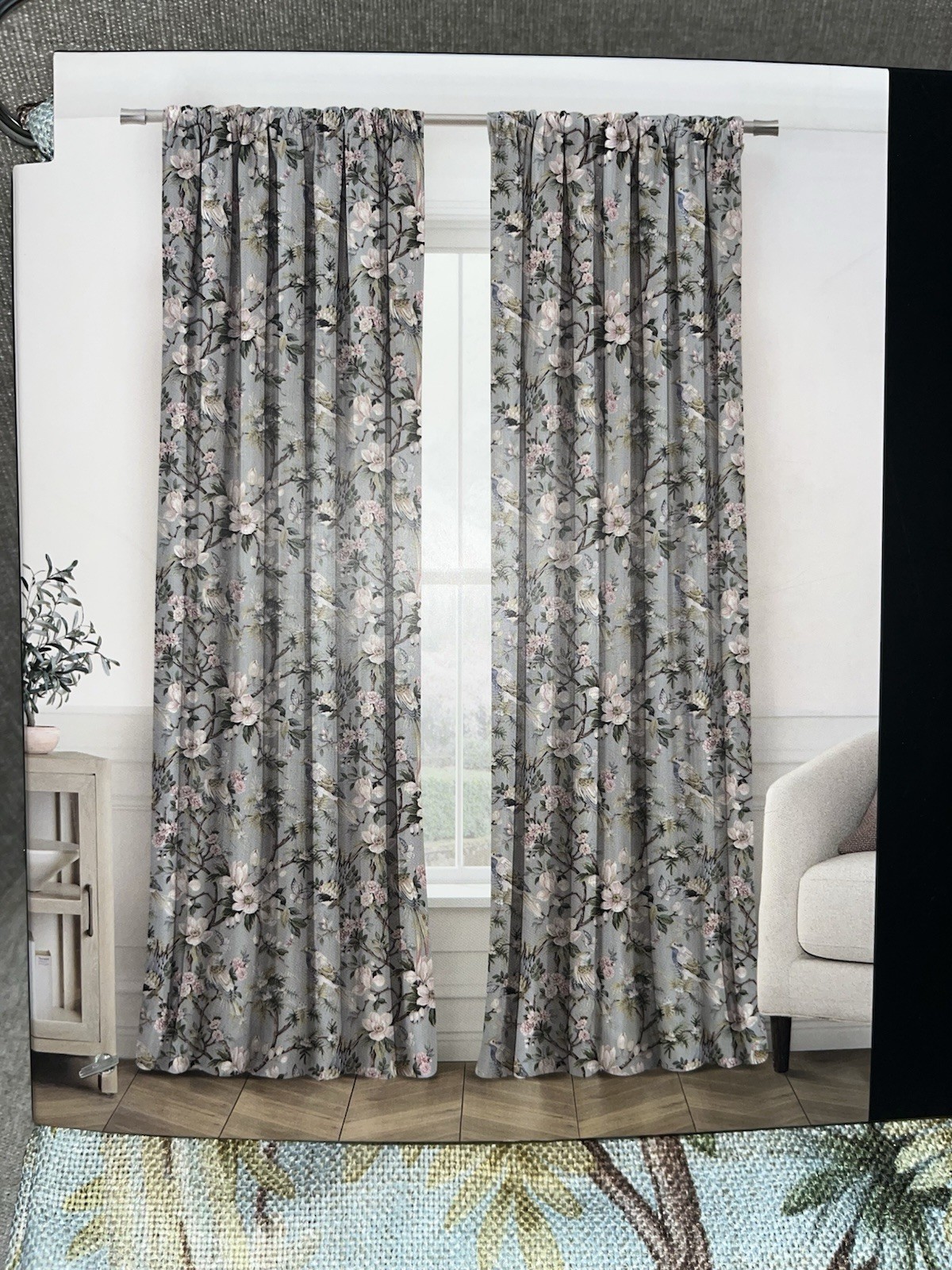 Envogue Home Curtain 2 Panel Set Size 37”x 96” Sky Blue Multicolored