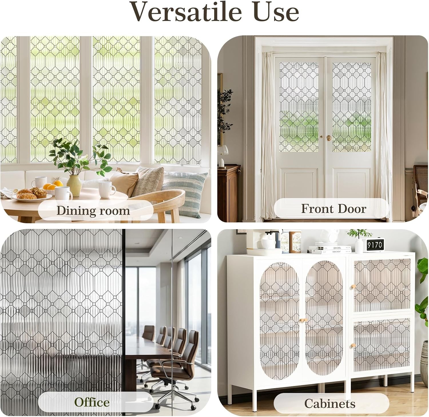 17.5 x 78.7 Inch Frosted Glass Window Film for Bedroom Front Door,Static Cling