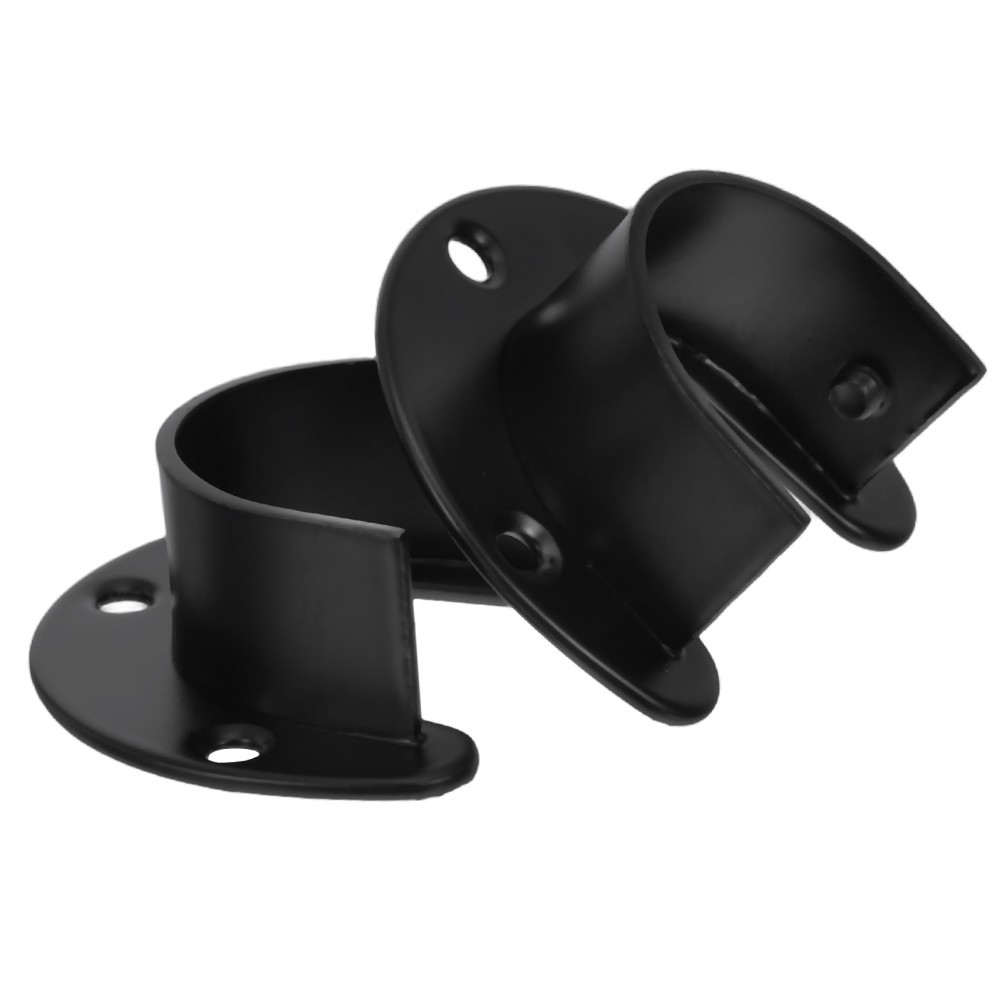 2 Pcs Closet Tube Holder Pole Socket Flange for Pipe Clothes Rod Bracket