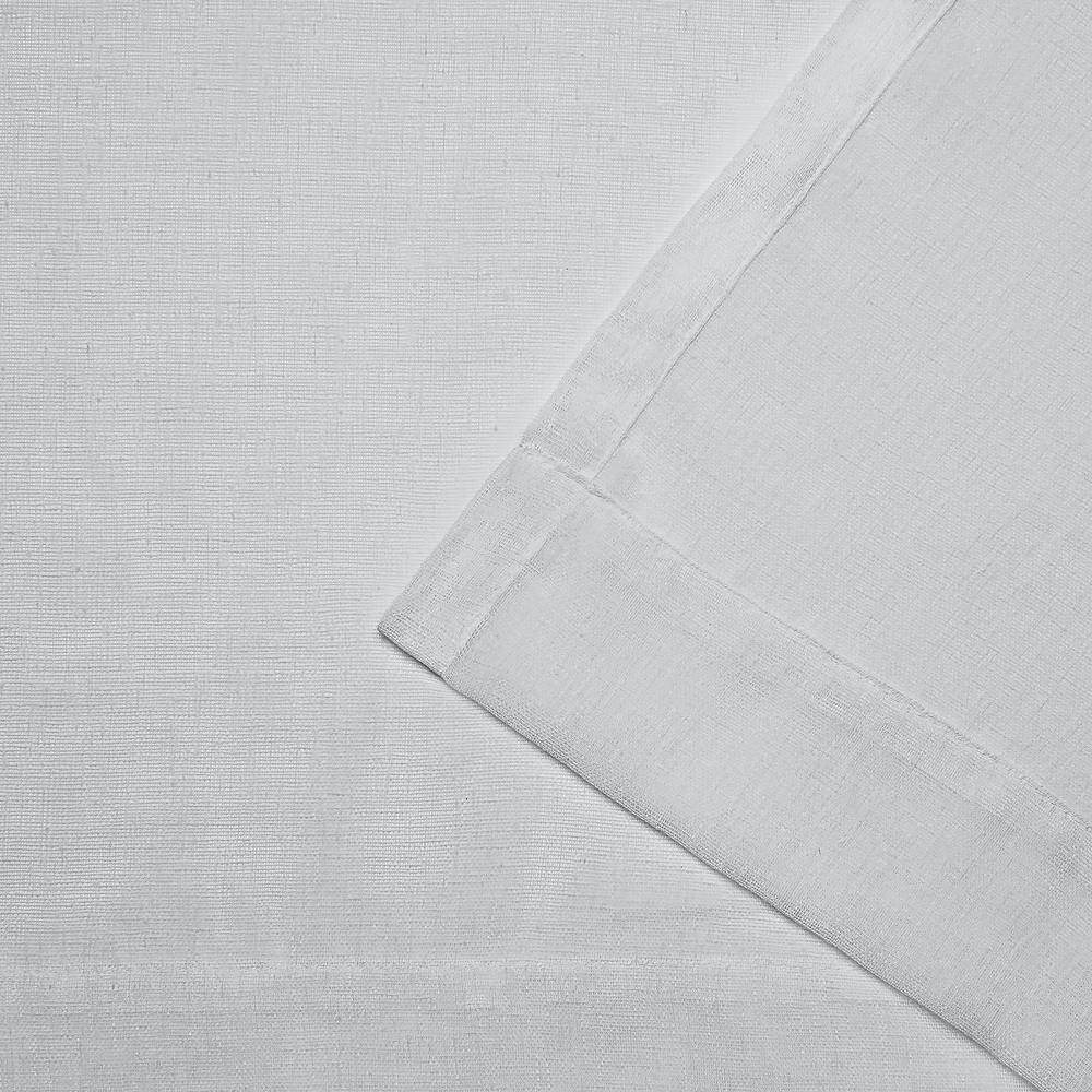 Belgian Silver Solid Sheer Hidden Tab / Rod Pocket Curtain, 50 In. W X 96 In. L
