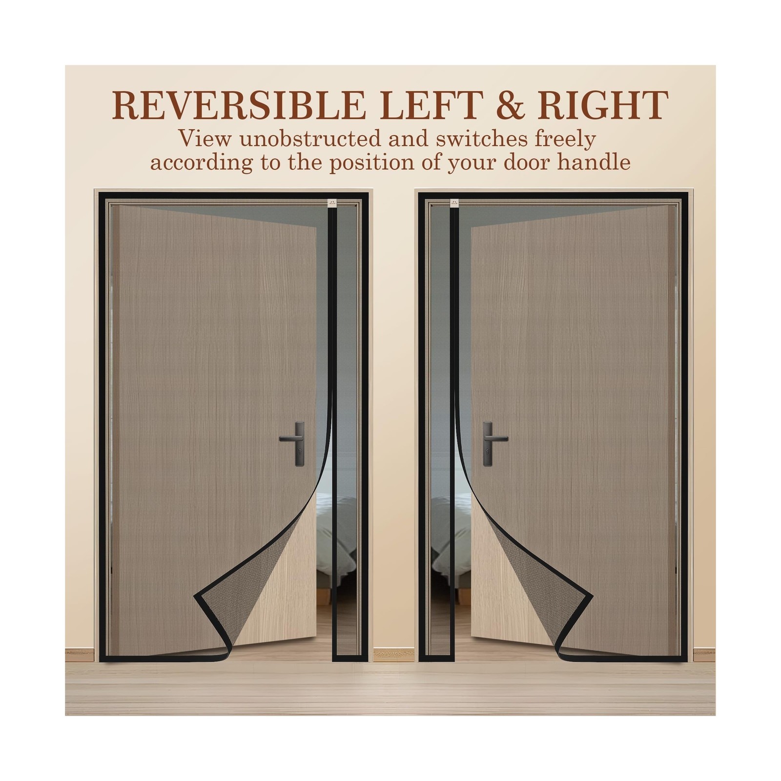 Yotache Reversible Left/Right Opening Magnetic Screen Door Fit Door… Fast Ship