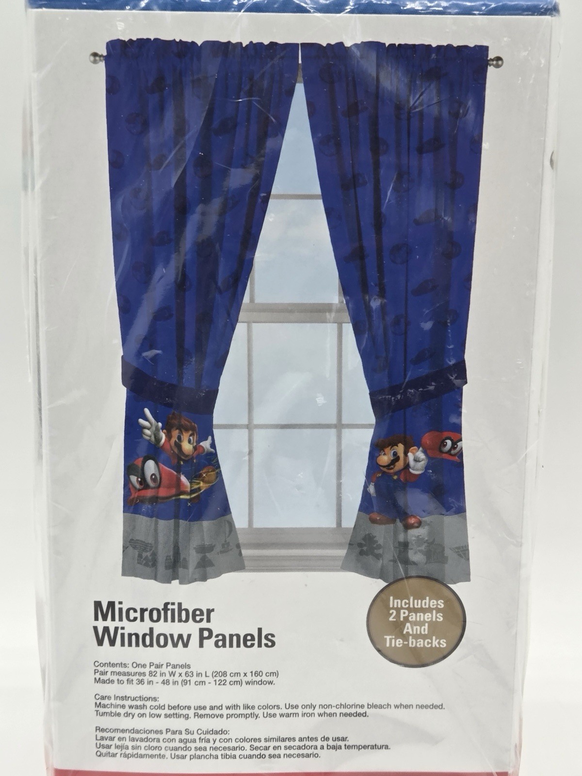 Super Mario Odyssey Nintendo Microfiber Window Panels Curtains For 1 Window New