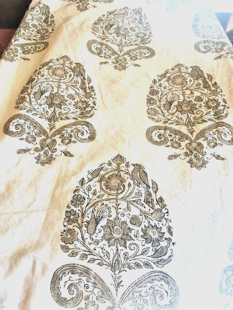 Pottery Barn Bhotah Drapes Set 2 Neutral 50x 84 Floral Peacock Pair Rare More+