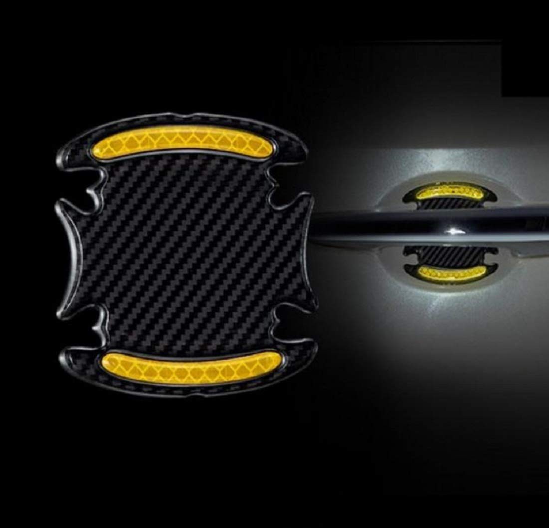 Carbon Fiber Inner Door Handle Scratch Protector Reflective Warning Marker Tr…