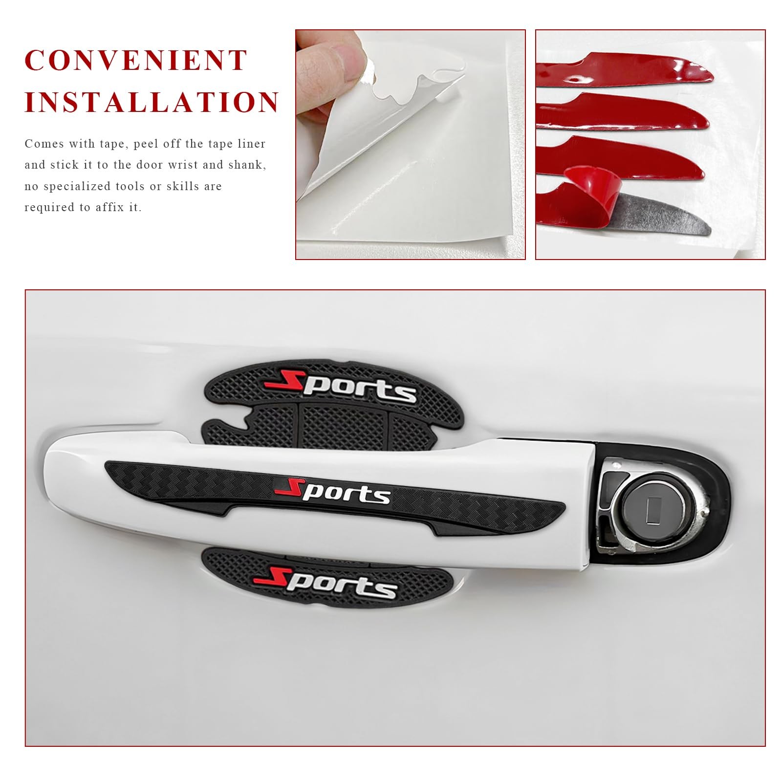 8 PCS Car Door Handle Protector, Waterproof Sports Auto Handle Protectors Bow…