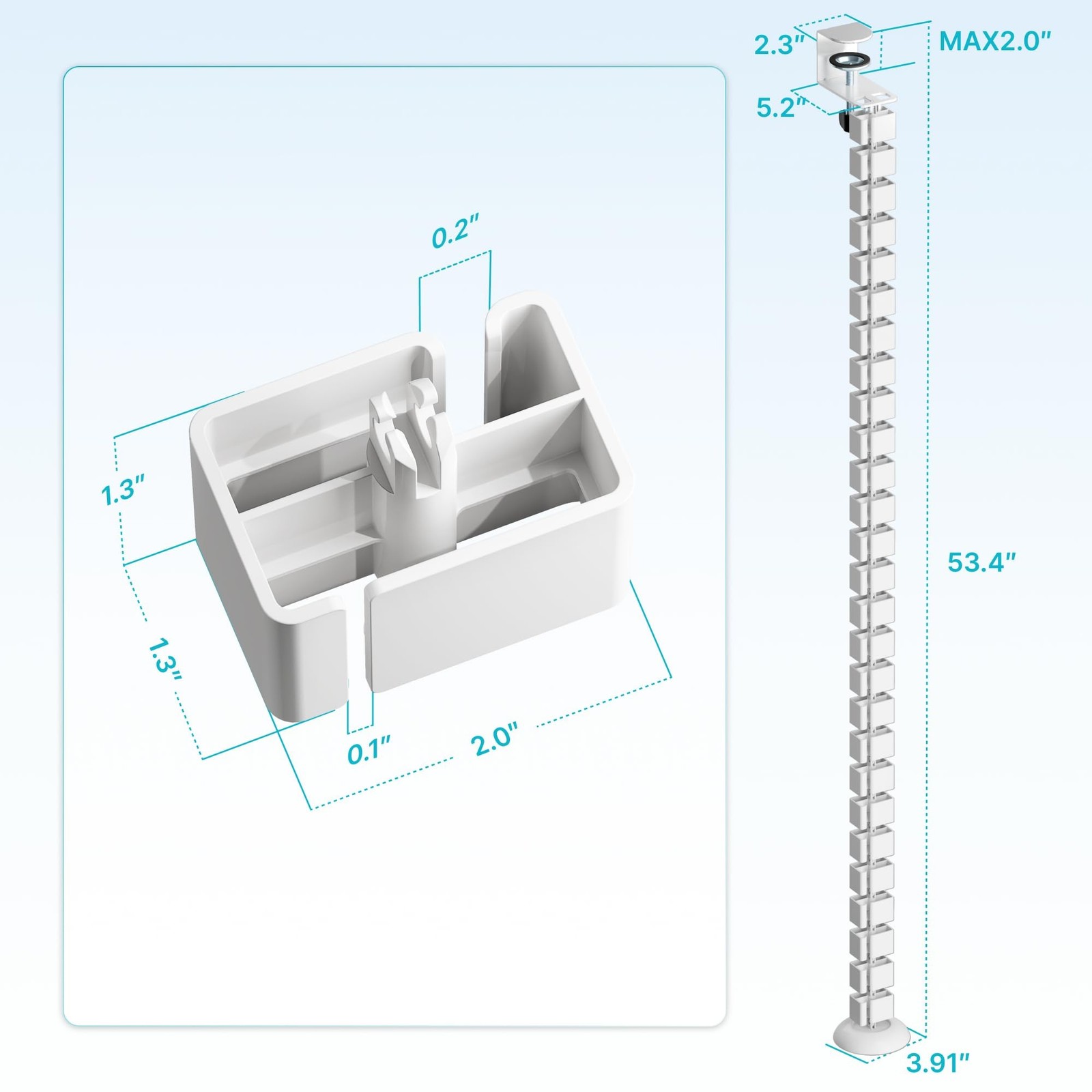 Under Desk Cable Management Spine – Flexible Cable Snake Organizer for Sta