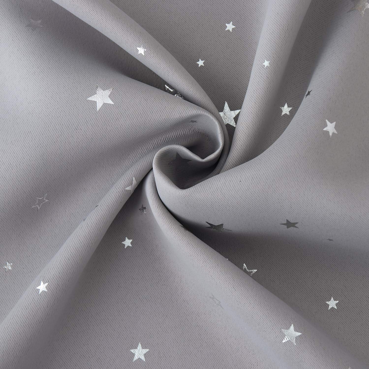 BGment Light Grey Star Blackout Curtains for Kid’s Bedroom – Grommet Thermal …