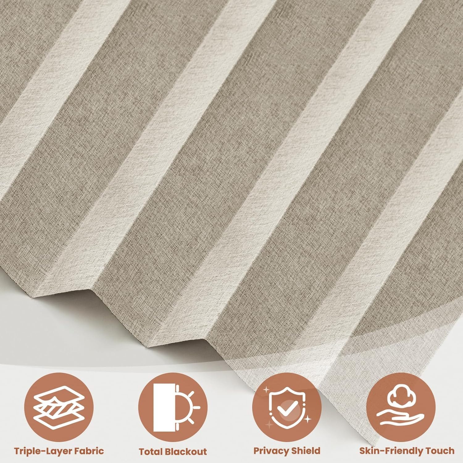 Cream White 100% Blackout Accordion Door Curtain 98″x84″ – No-Drill Divider
