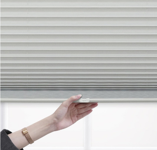 5x Cordless 1″ Light Filtering Pleated Shade, Fabric, 24″ W x 48″ H, Silver Gray