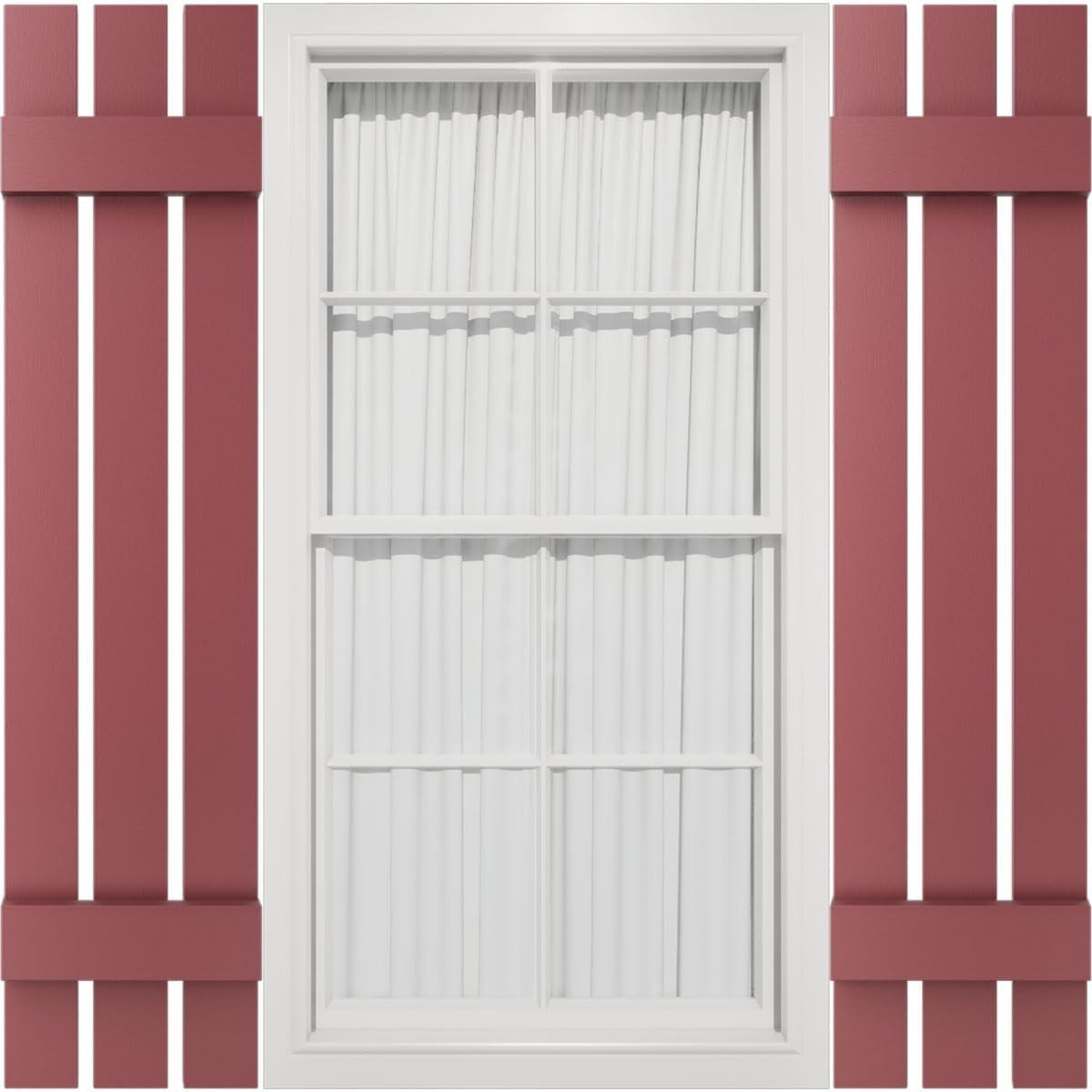 Vinyl Shutter Pair 35 Inch H x 12 Inch W Bright White Compatible With Board a…