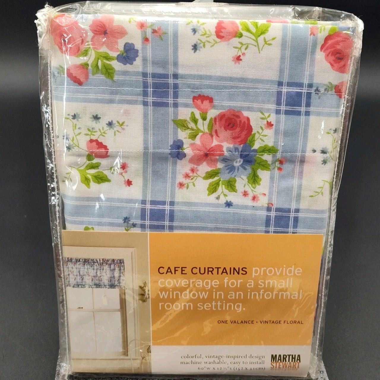 ✅Set-2 Cafe Curtains Martha Stewart Small Window 60″X12.5″ Top & 60″X36″ Lower👀