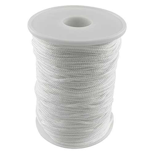 Braided Shade Roller Blind Cord 2mm 164 Feet White Pull String Rope for Blind