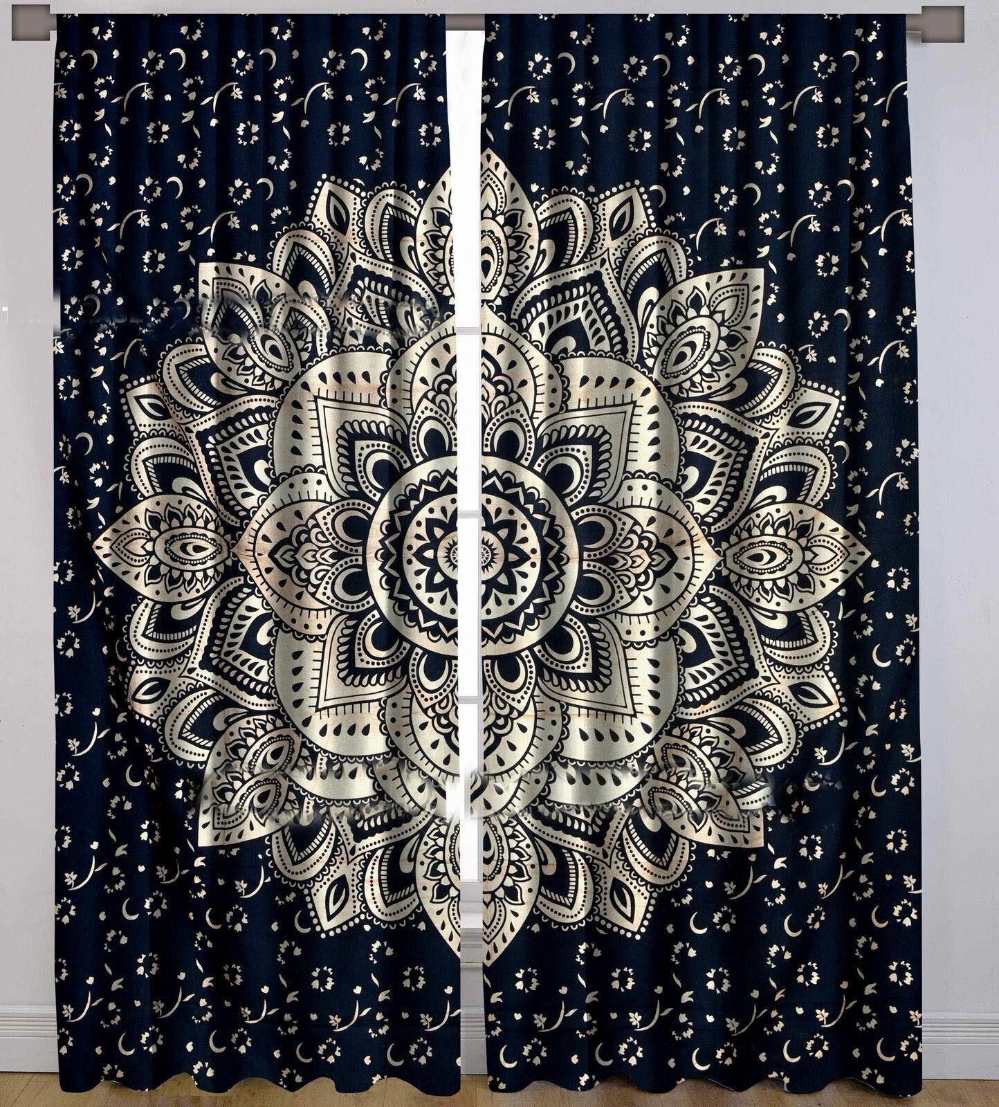 Flower Ombre Hippie Indian Mandala Curtain Cotton Tapestry Decor Window Curtains