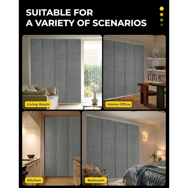 Sliding Door Fabric Panels Room Darkening Blinds Home Privacy Solution New