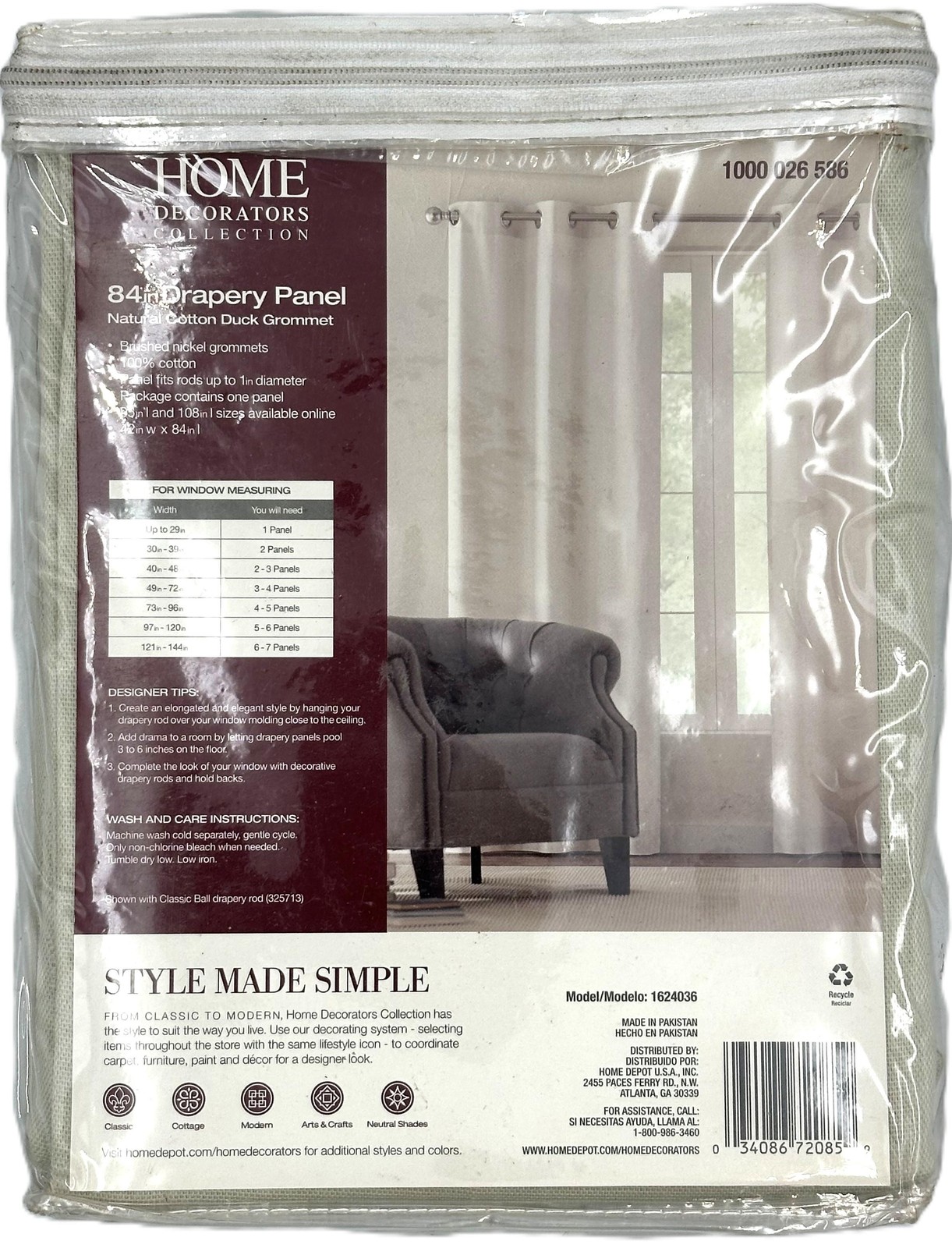Home Decorators Collection Natural Cotton Duck Grommet Curtain, 84 in. Length