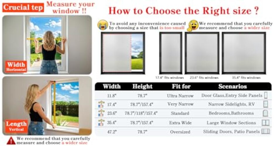 Frosted Glass Window Privacy Film, 11.8×47.2inch/30x120cm Diamond-white
