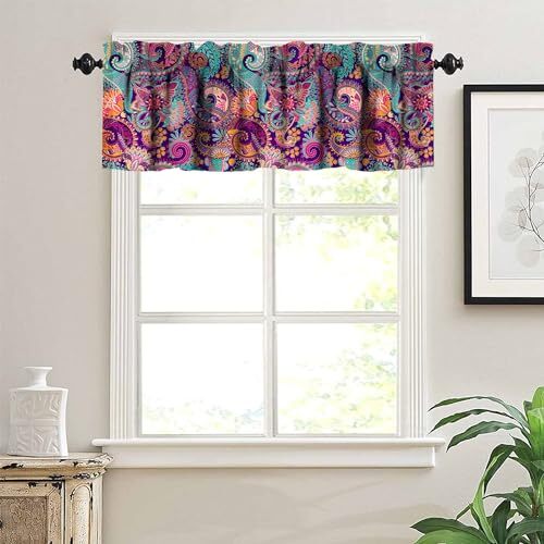 Indian Boho Curtains, Mandala Design Colorful Boho 54x18in（1 Pcs） Style-1