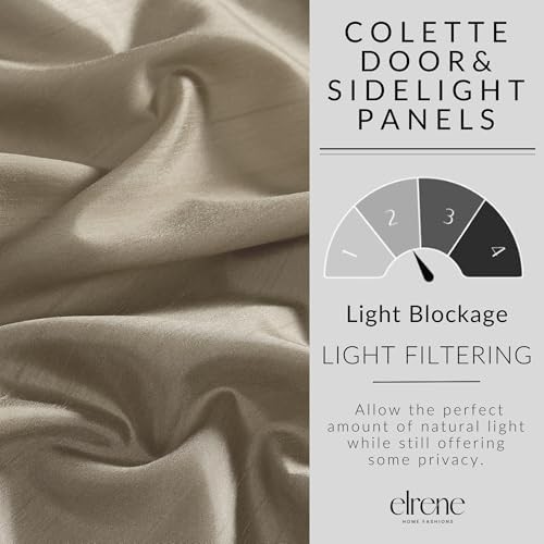 Faux Silk Side Door Window Panel 28×72 Inch Light Filtering Tie Back Rod Pocket