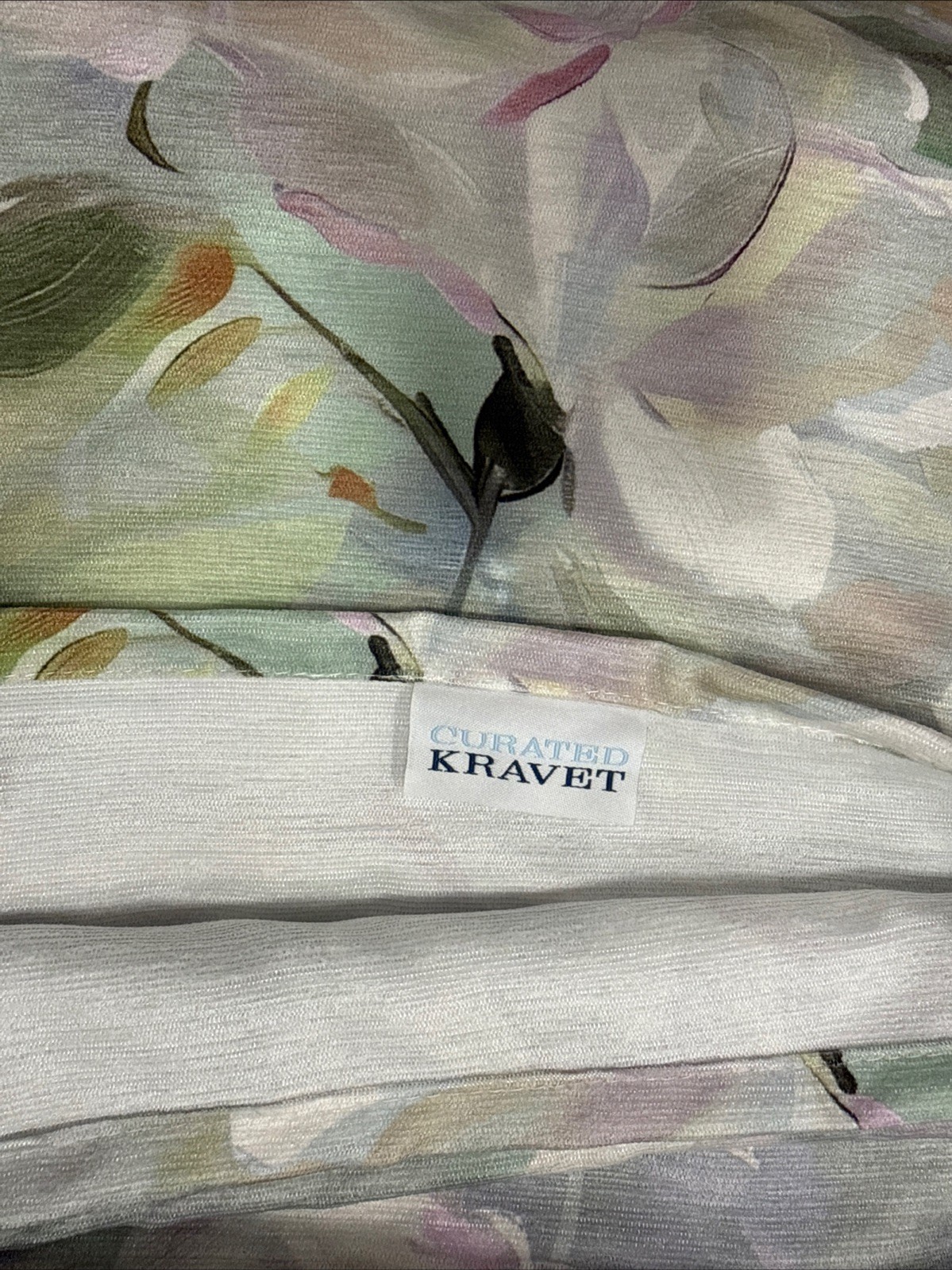 (2) Curated Kravet Iridescent Blooms Rod Pocket Back Tab Window Panel 84” New~